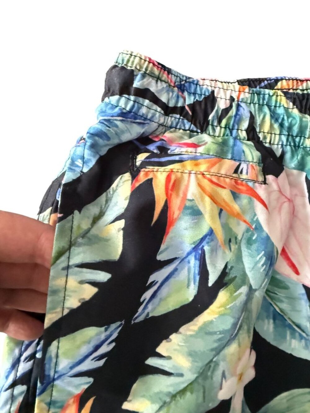 TRUNKS Mens Tropical Floral Print Swim Board Shorts Mesh Lining Elastic Waist XL - Picture 3 of 10